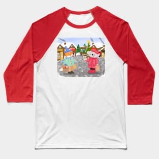 Christmas Village Baseball T-Shirt